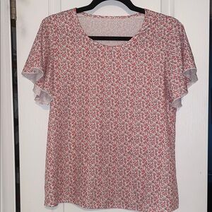 Pink Floral Print Top